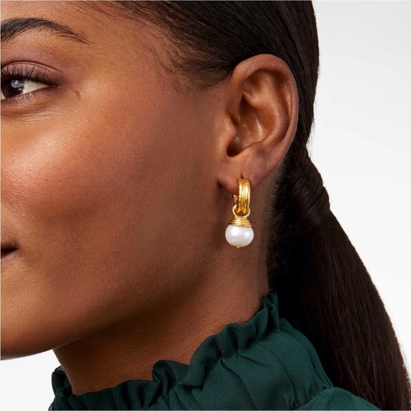 NWOT Julie Vos Astor Pearl Hoop & Charm Earring - Picture 3 of 6